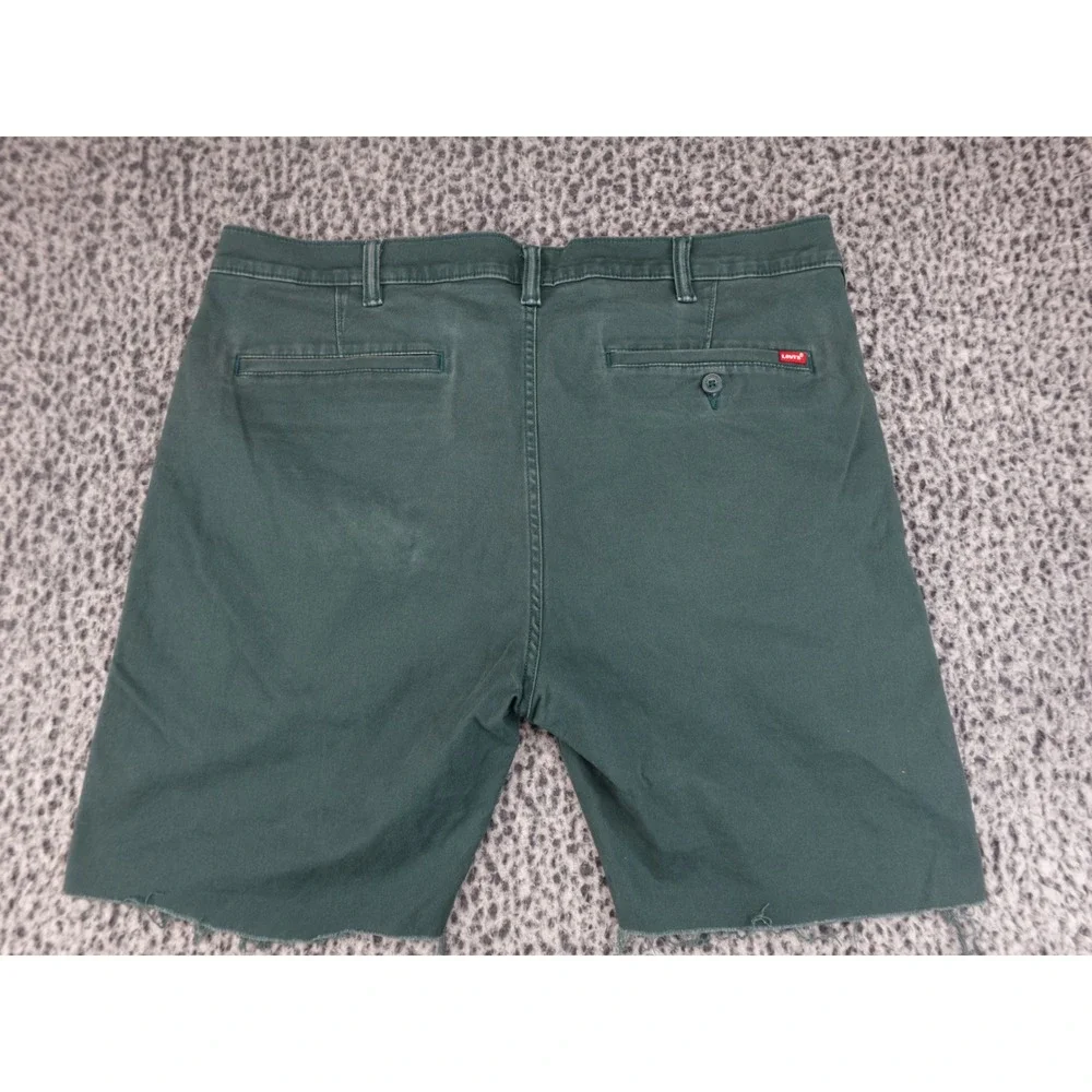 Levi's XX Chino Shorts Mens‎ W38 Green Good Cut Off Raw Hem Standard Taper 85226